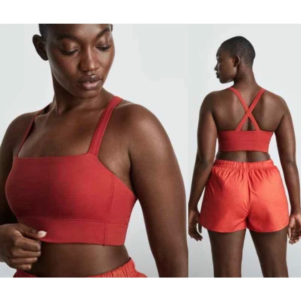 Everlane The Perform Cropped Strappy Back Activewear Bra Top Gym Workout Small